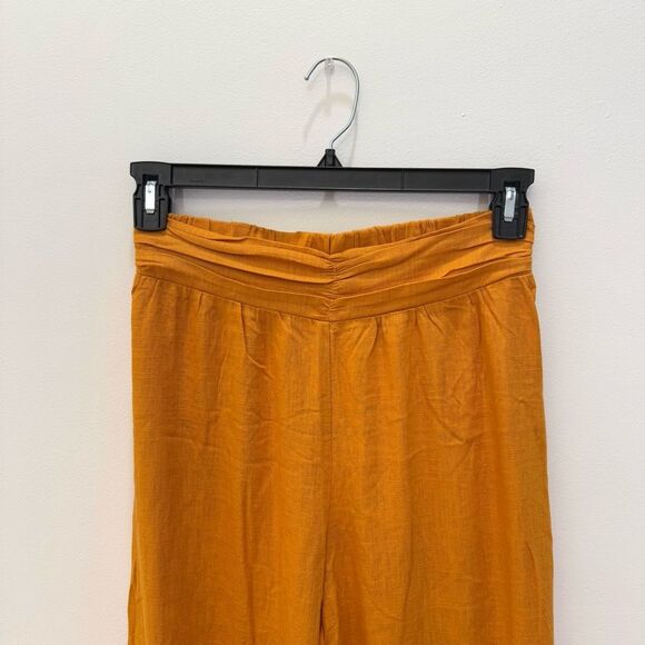 Miou Muse Linen Blend Wide Leg orange Rust Pants size Medium - Picture 6 of 13